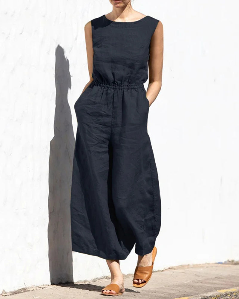 Wide Leg Long Jumpsuit