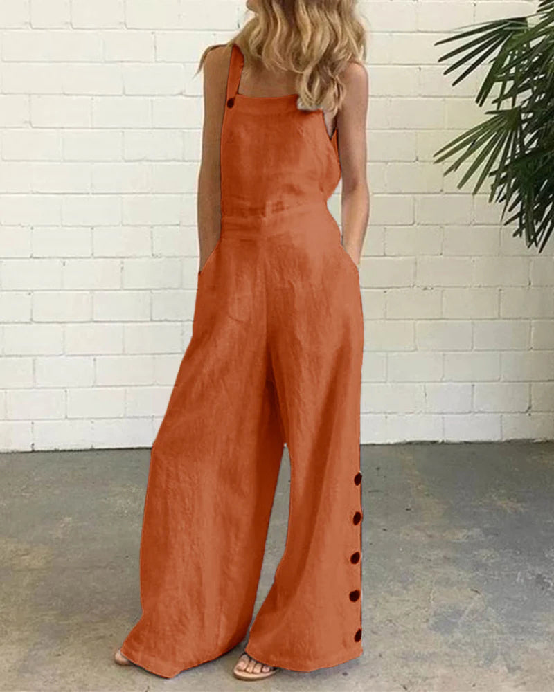 Wide Leg Bib Pants Rompers