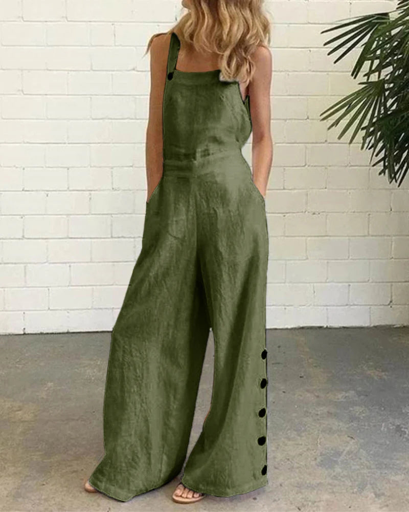 Wide Leg Bib Pants Rompers