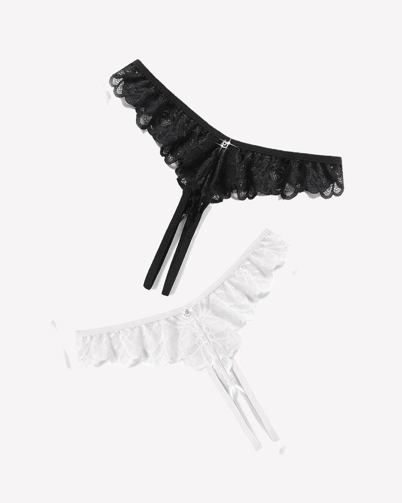 Lace Panties Criss Corss Thong Briefs