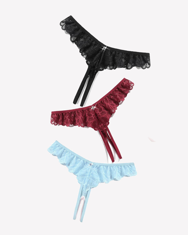 Lace Panties Criss Corss Thong Briefs