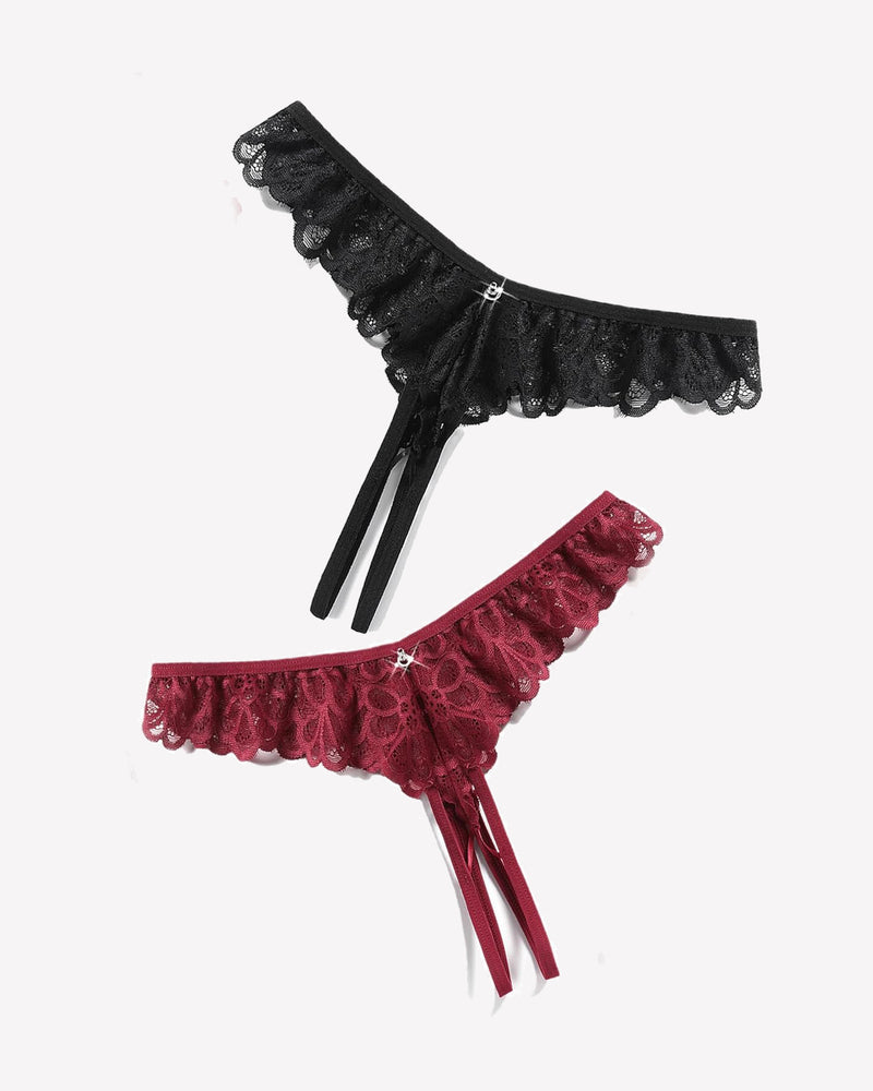 Lace Panties Criss Corss Thong Briefs