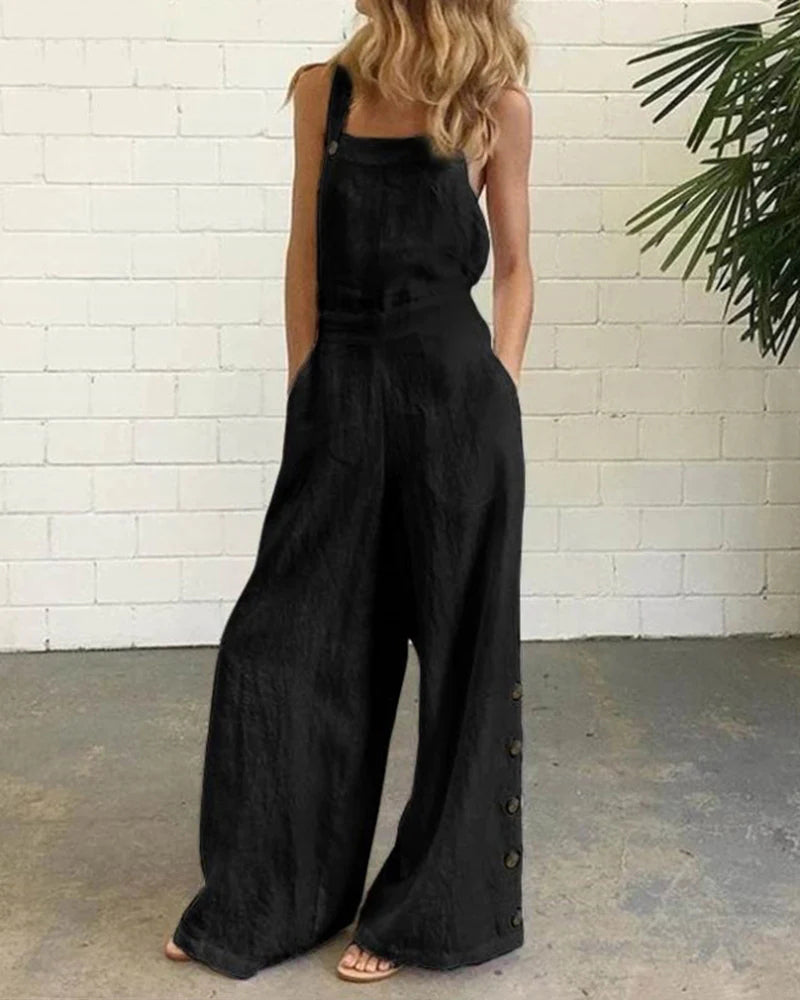 Wide Leg Bib Pants Rompers