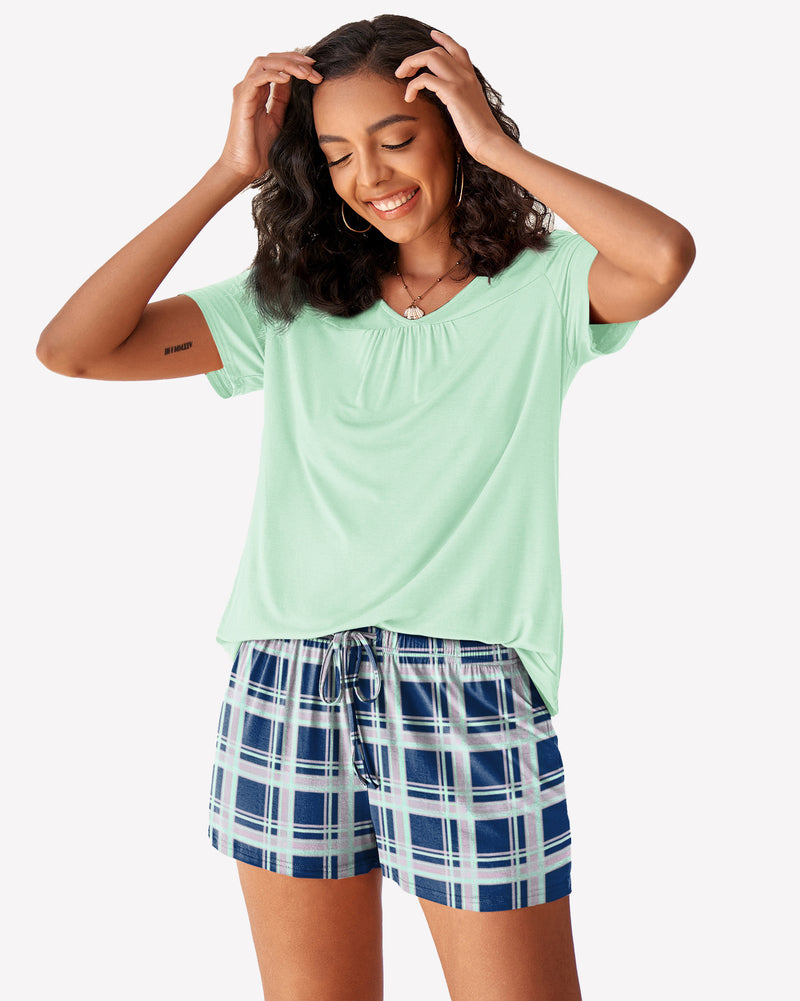 Short Sleeve Shorts Pajama Set