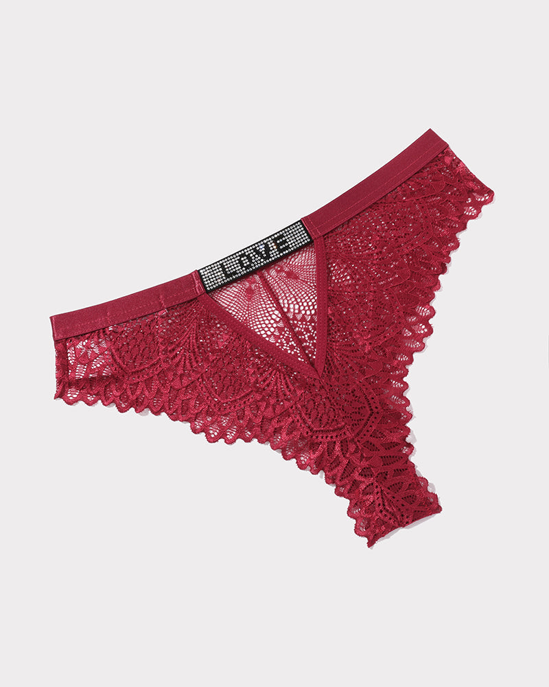 Lace Panty Rhinestone Underwear