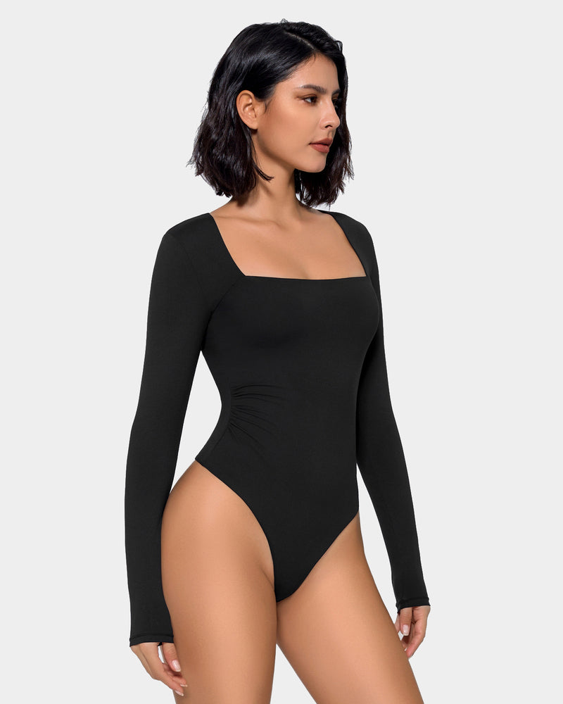 Square Neck Double Lined Shapewear Bodysuit