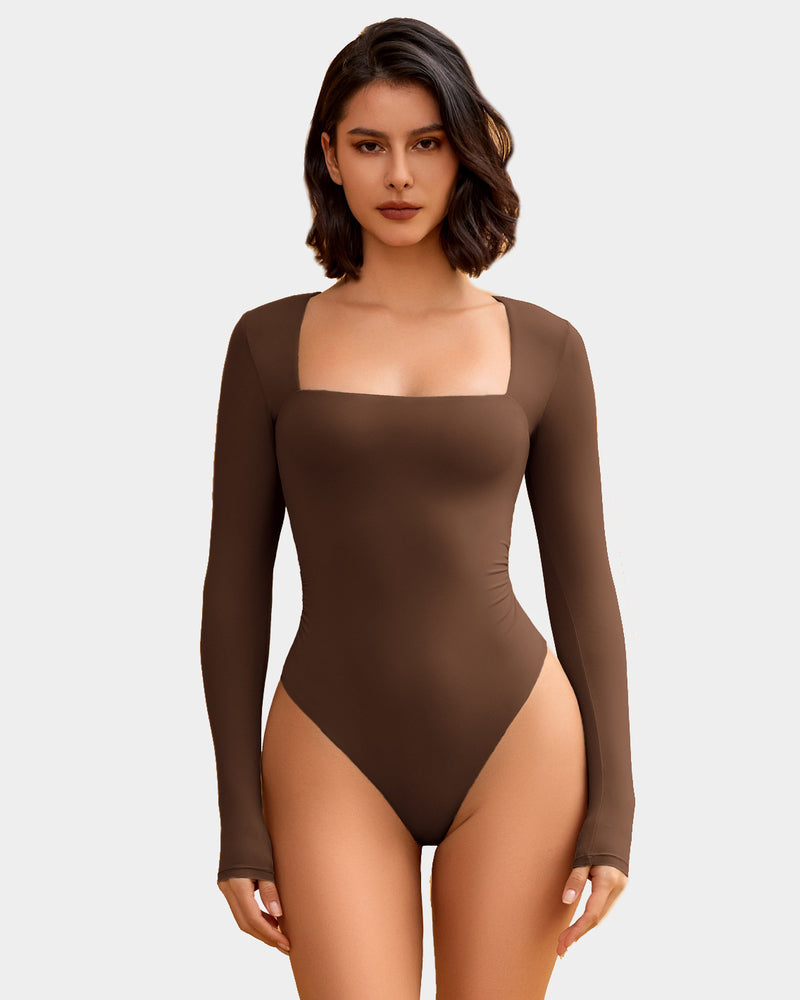 Square Neck Double Lined Shapewear Bodysuit