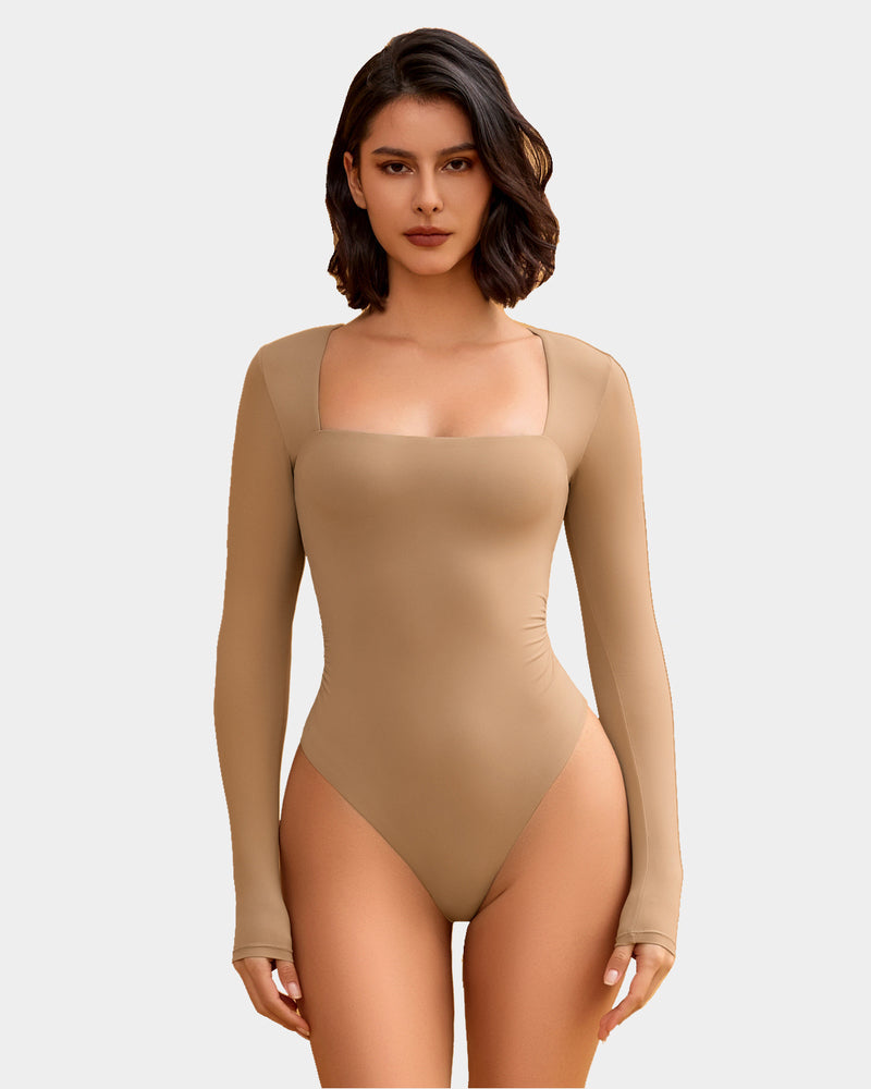 Square Neck Double Lined Shapewear Bodysuit