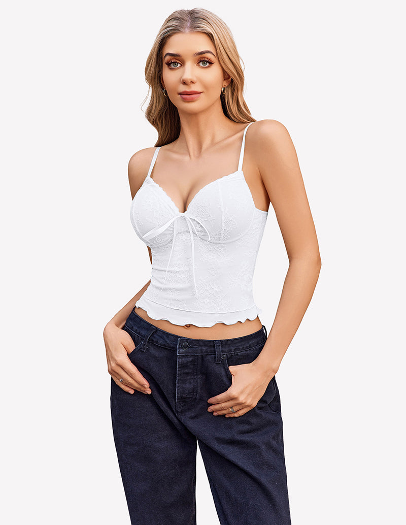 Tank Top Going Out Y2k Lace Tops