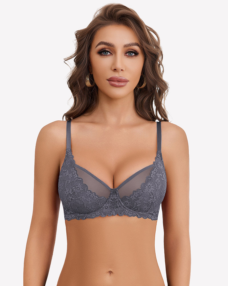 Unlined Mesh Full Coverage Bras
