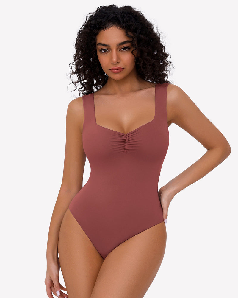Sweetheart Neck Ruched Bodysuit