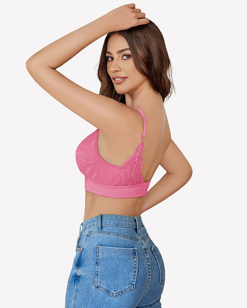 Wireless Bralette Mesh V Neck Bra