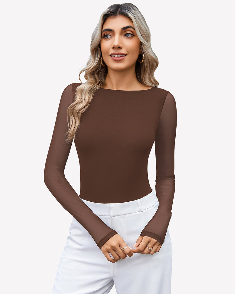 Mesh Long Sleeve Bodysuit