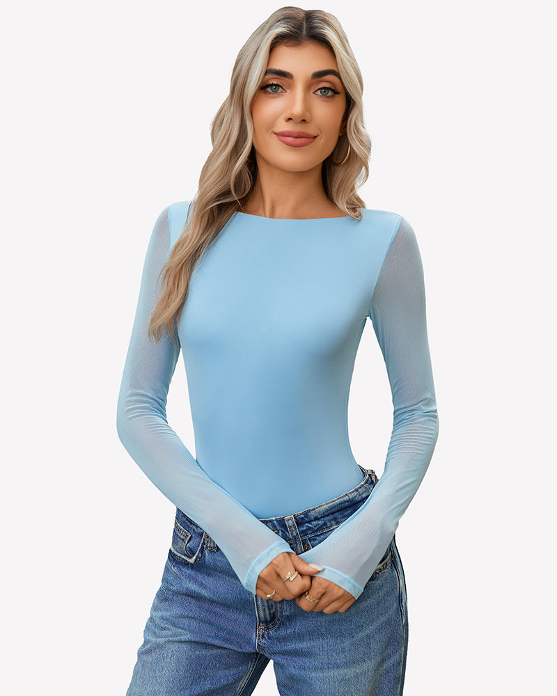 Mesh Long Sleeve Bodysuit