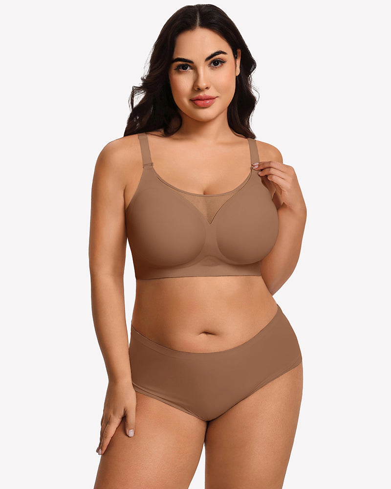 Seamless Push Up Full Coverage Bra Mesh Comfy Bralette