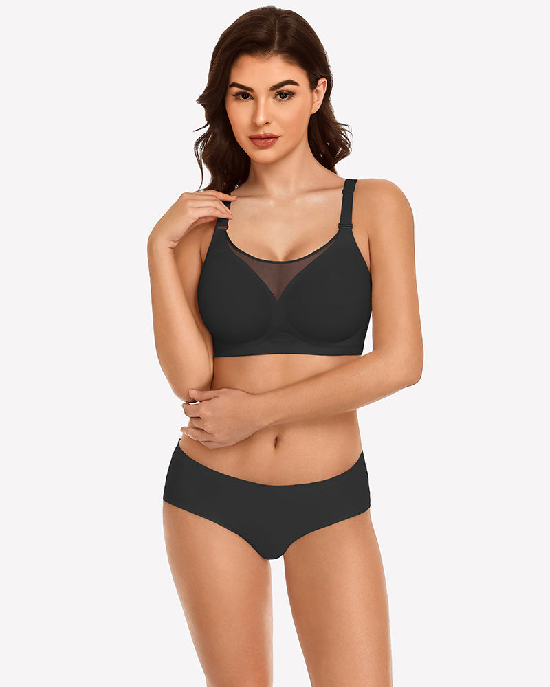 Seamless Push Up Full Coverage Bra Mesh Comfy Bralette