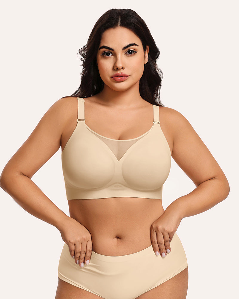 Seamless Push Up Full Coverage Bra Mesh Comfy Bralette