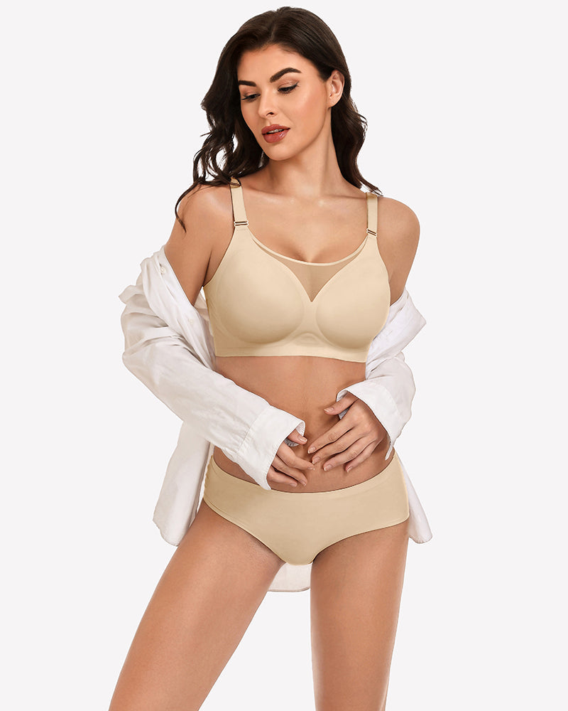 Seamless Push Up Full Coverage Bra Mesh Comfy Bralette