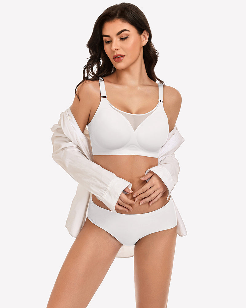 Seamless Push Up Full Coverage Bra Mesh Comfy Bralette
