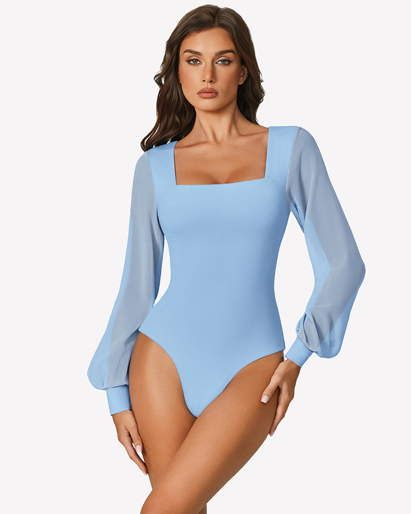 Puff Long Sleeve Bodysuit Leotards