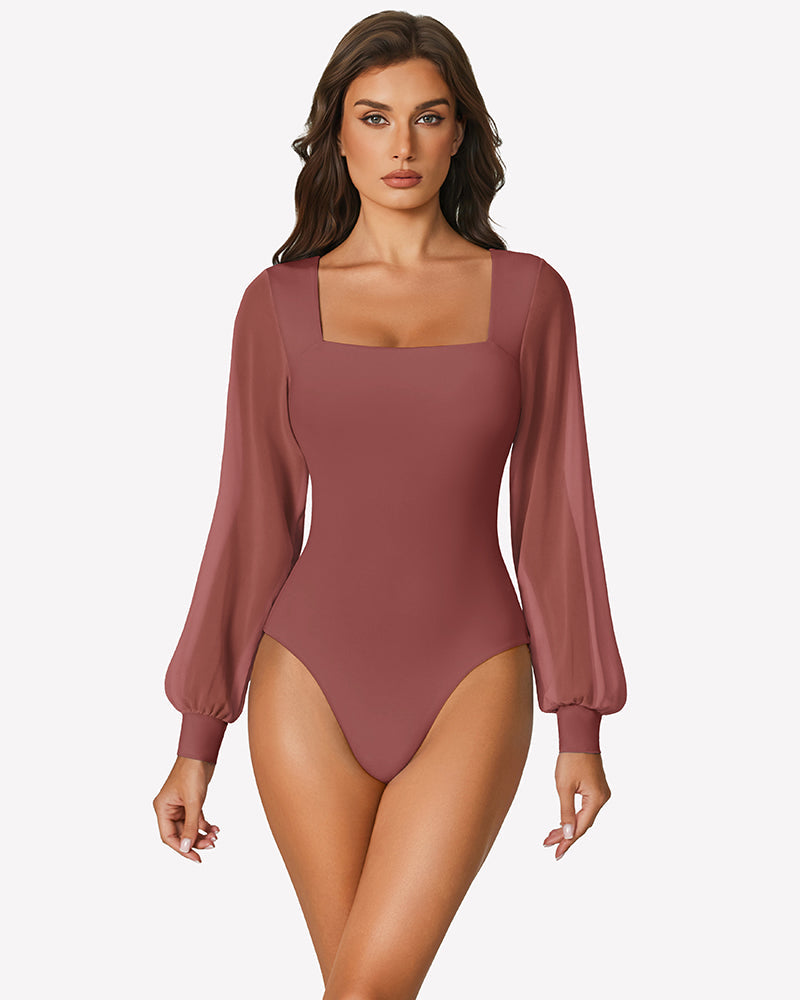 Puff Long Sleeve Bodysuit Leotards