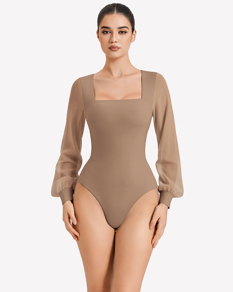Puff Long Sleeve Bodysuit Leotards