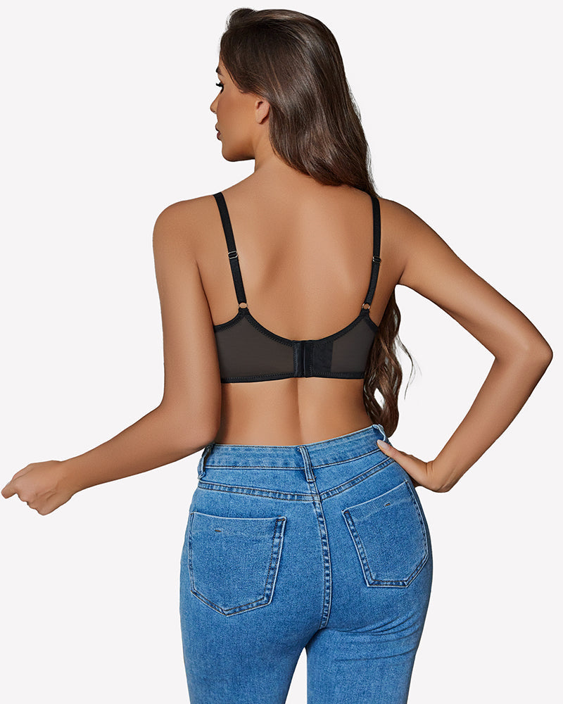 Sheer Mesh Full Coverage Unlined Minimier Bra