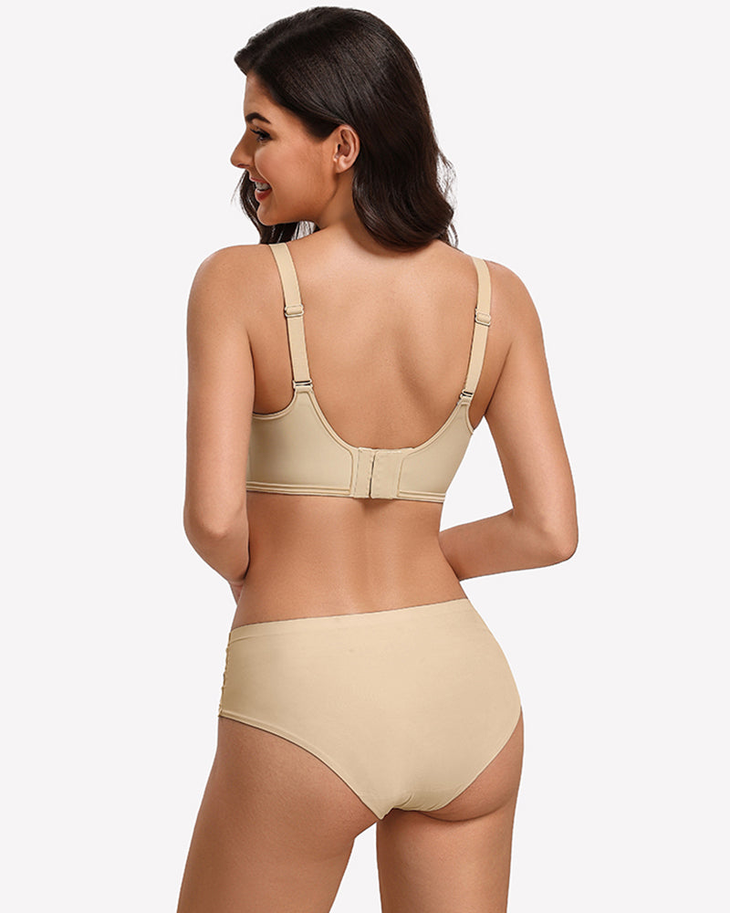 No Underwire Seamless Bralette Cutout Bra with Velvet Trim