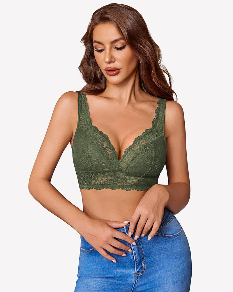 V Neck Wireless Unlined Basic Bras