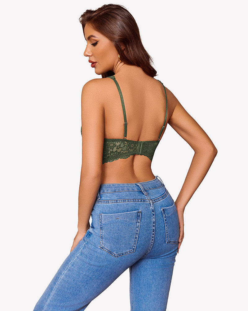 V Neck Wireless Unlined Basic Bras