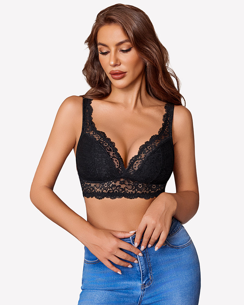 V Neck Wireless Unlined Basic Bras