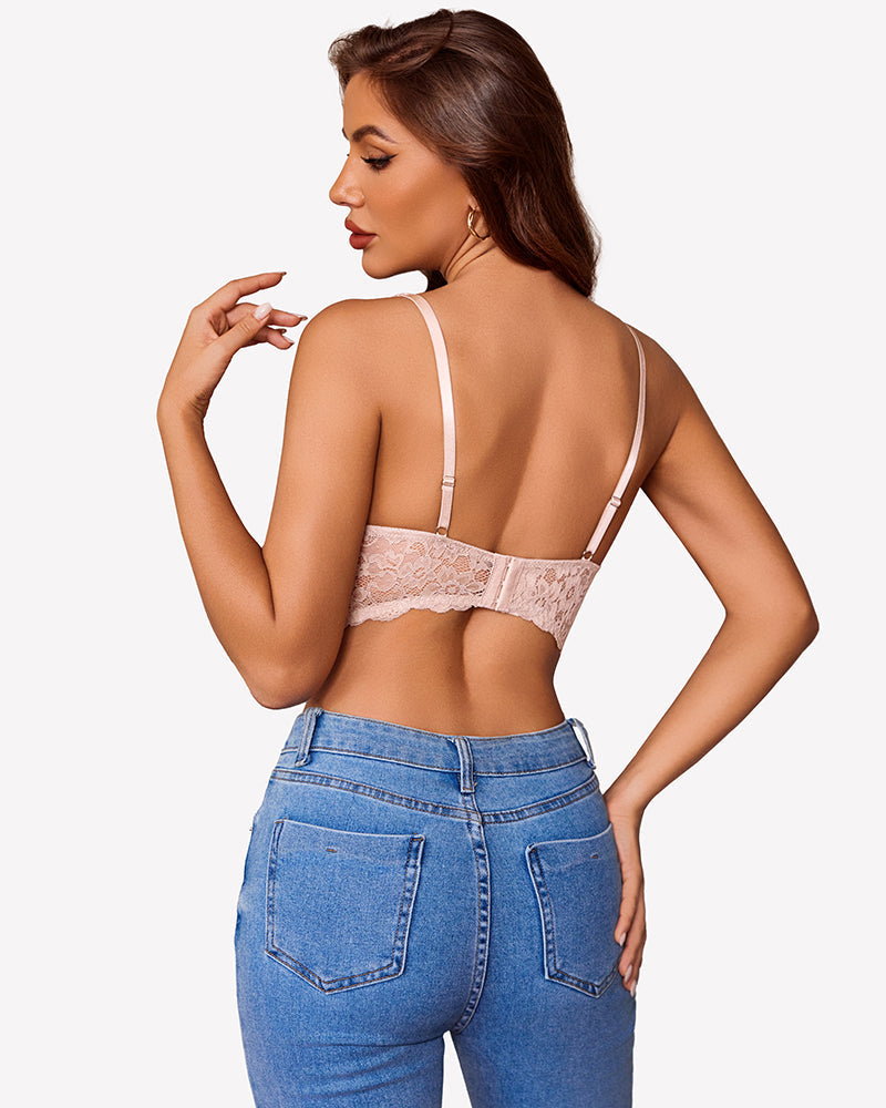 V Neck Wireless Unlined Basic Bras