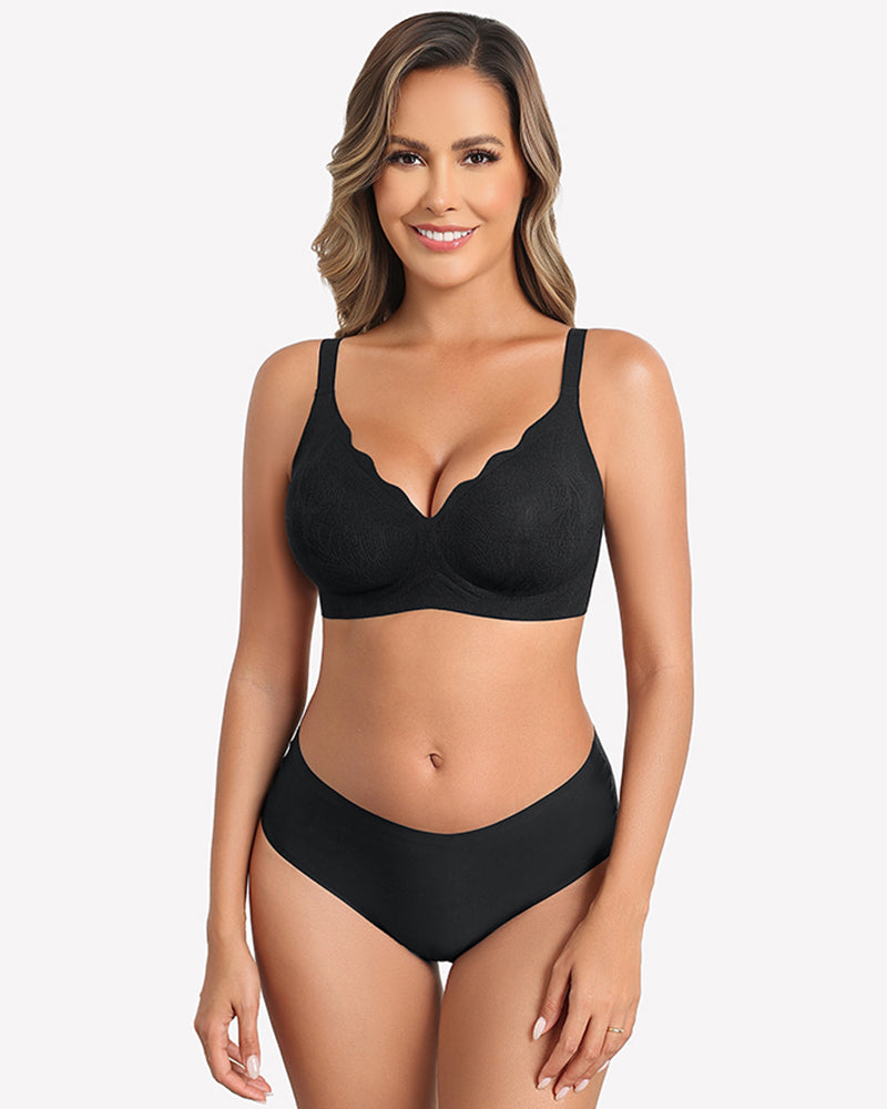 Wireless Bras Seamless Bra Full Coverage Lace Tshirt