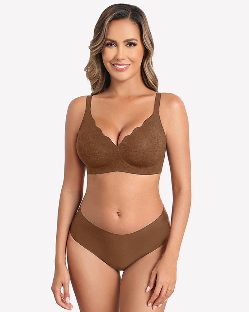 Wireless Bras Seamless Bra Full Coverage Lace Tshirt