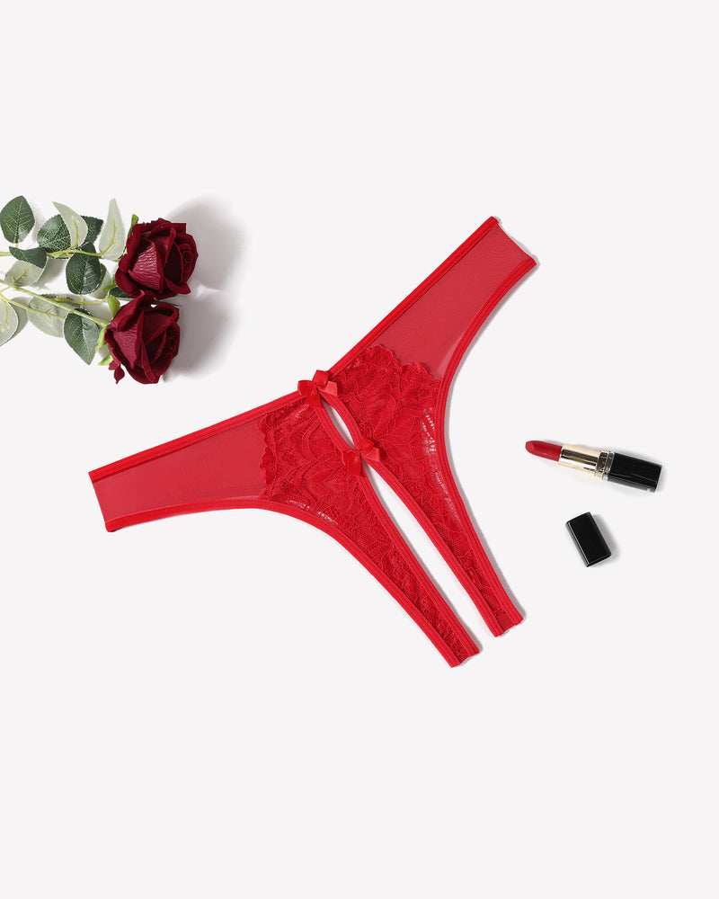 Mesh Panties Briefs with Cute Bow