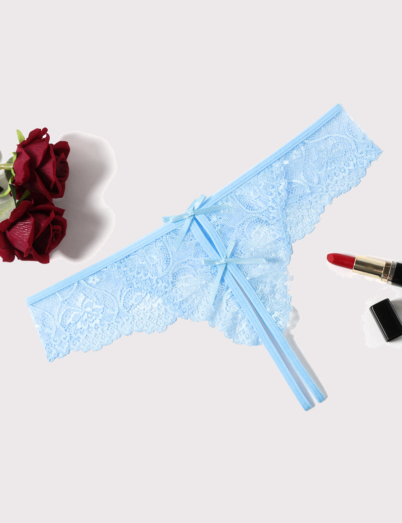 Lace Thongs Panties with Cute Bow