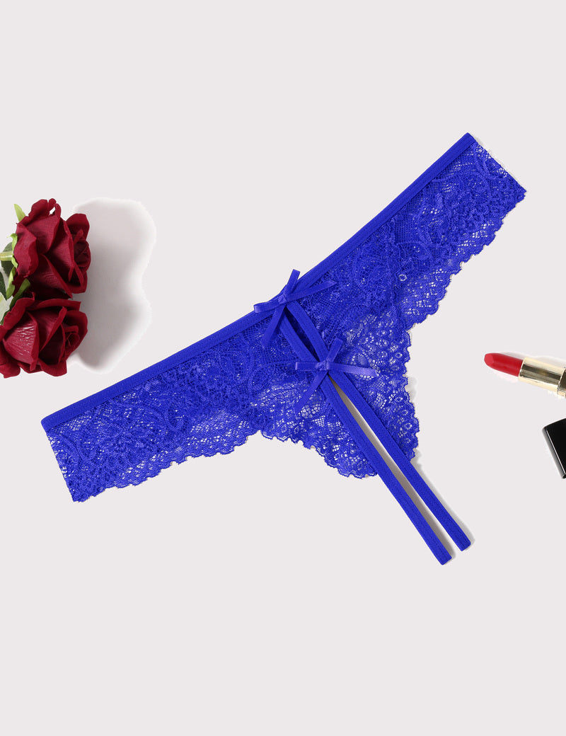 Lace Thongs Panties with Cute Bow