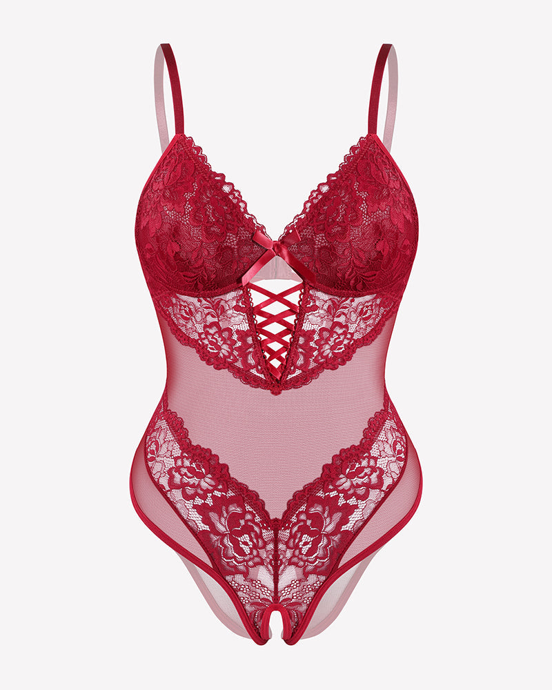 Lace V Neck Mini Bodysuit