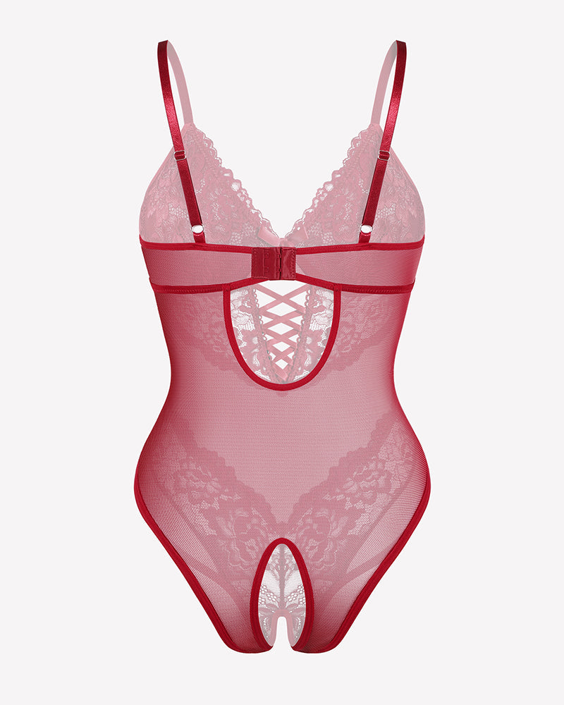 Lace V Neck Mini Bodysuit