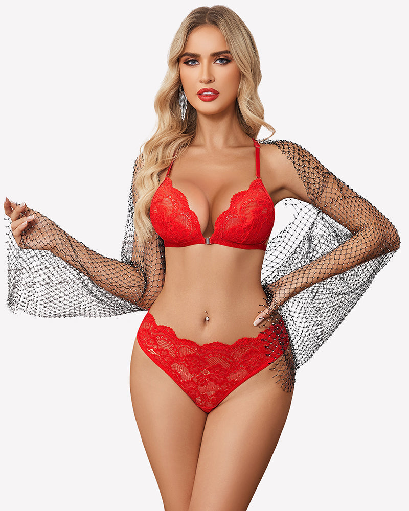 Front Closure Matching Bra and Panty Sets
