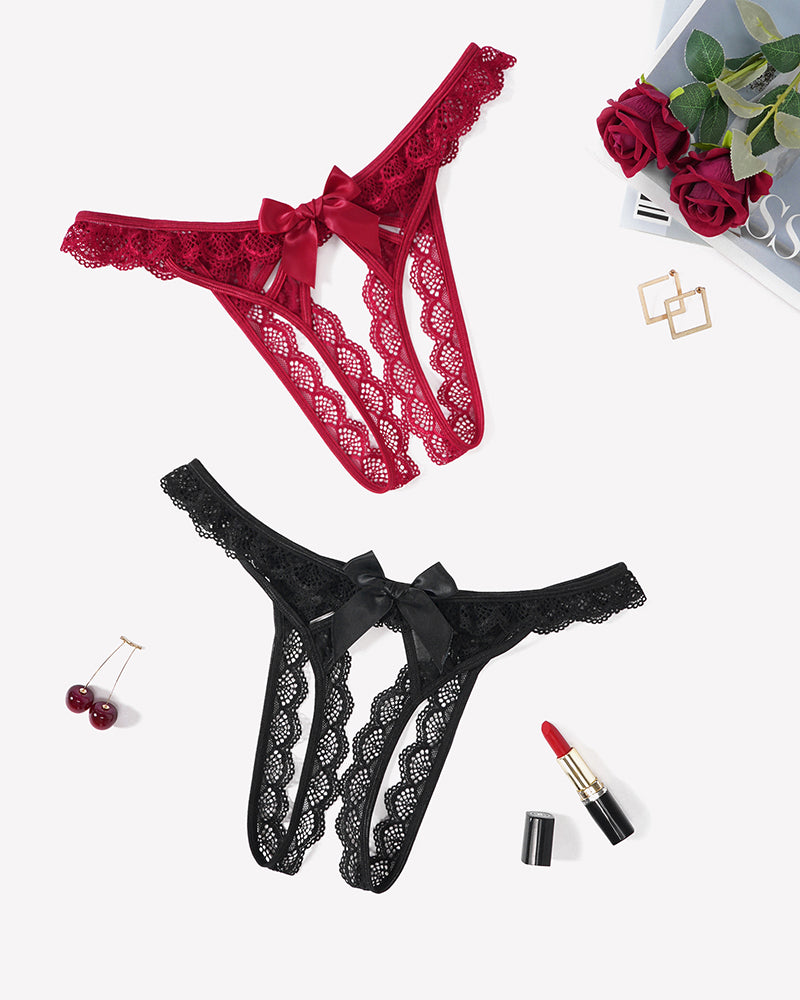 Low Rise Briefs Floral Lace Thong