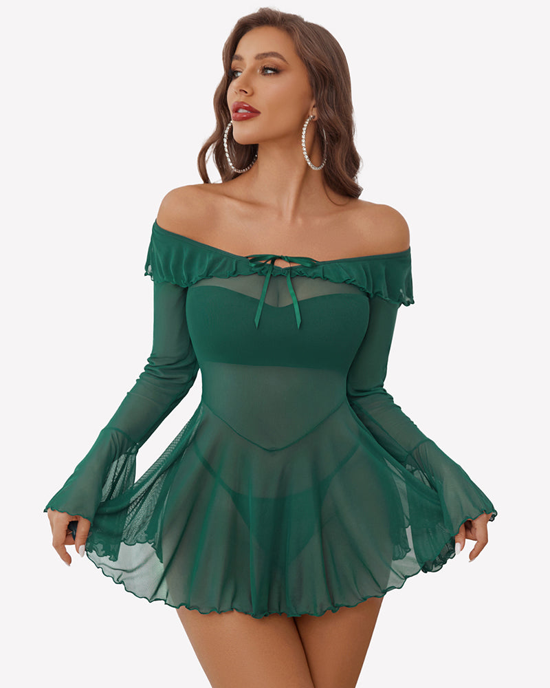 Rave Ruffle Off Shoulder Dress