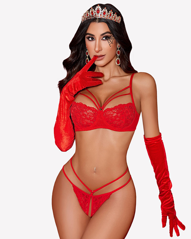 Lace Bra and Panty Floral Lace Bra Sets