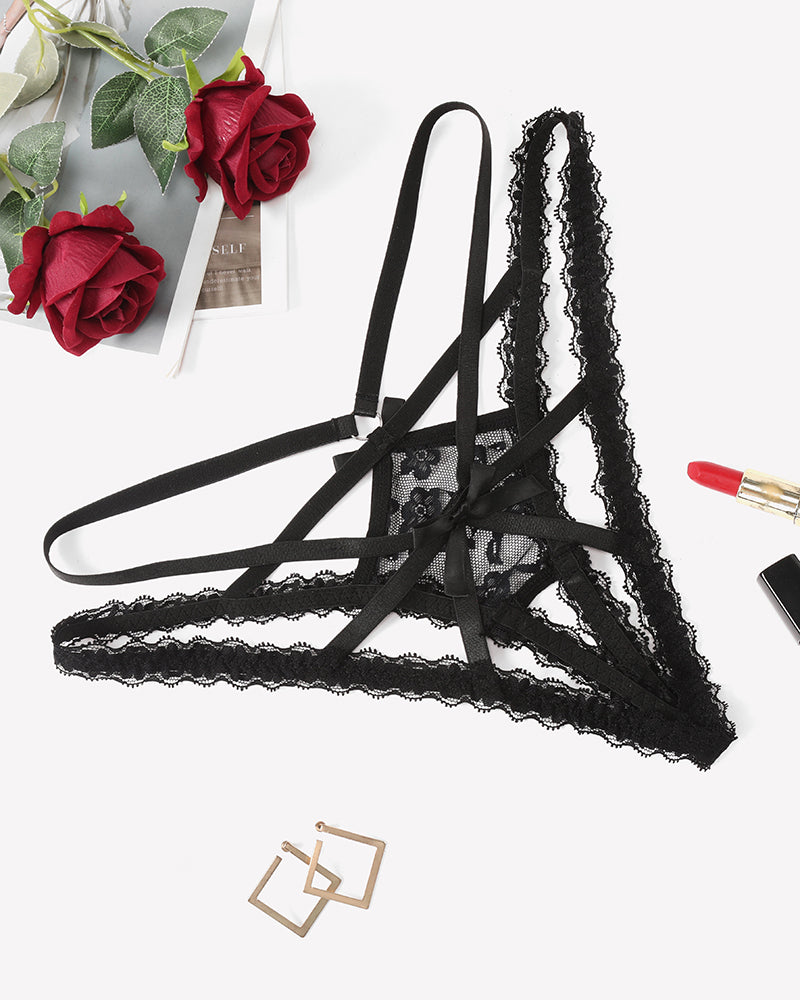 Lace Panties Briefs Criss Cross Underwear