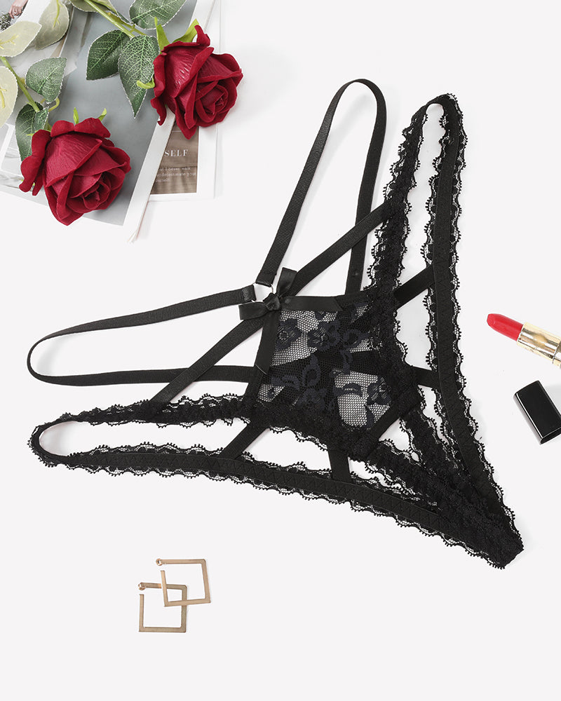 Lace Panties Briefs Criss Cross Underwear