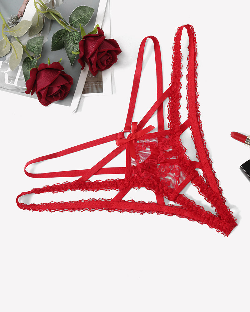 Lace Panties Briefs Criss Cross Underwear