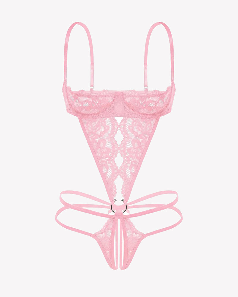 Lace Underwire Bodysuit Deep V Teddy