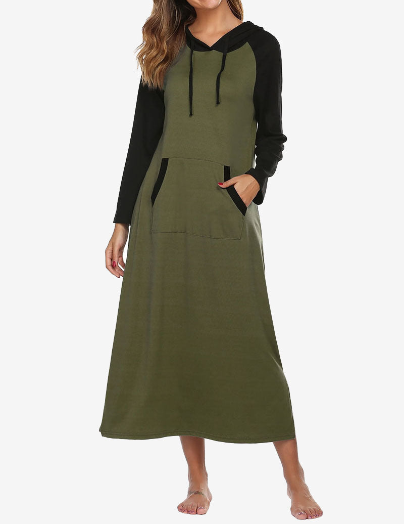 Contrast Color Hooded Nightdress (US Only)
