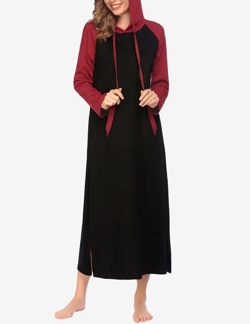 Contrast Color Hooded Nightdress (US Only)