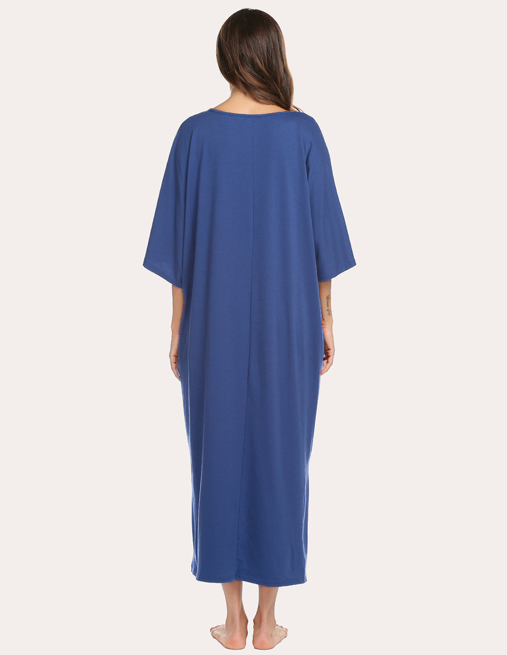 Ekouaer Oversized Split Hem Nightdress (US Only)